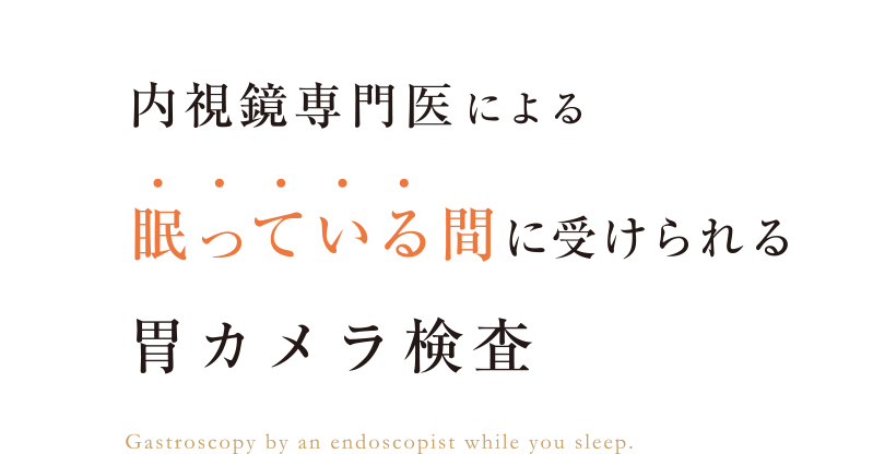 内視鏡専門医による眠っている間に受けられる胃カメラ検査